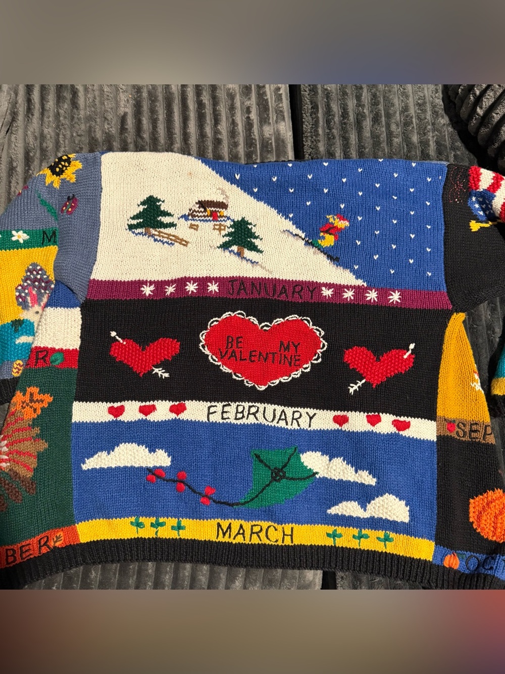 Belle Pointe Vintage 90’s Ugly Christmas halloween Sweater Chunky Teacher Sz L - Picture 12 of 14